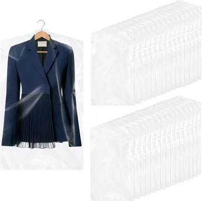 Imagen del producto de Fundas para ropa, 30 unidades, 60x120 cm, transparentes, para proteger la ropa en el armario