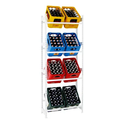 Produktbild von PROREGAL Getränkekistenregal HIGH BIG CAMEL | HxBxT 200x80x30cm | Weiß