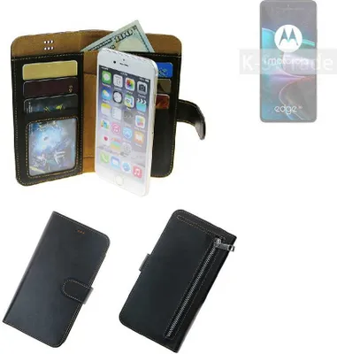 Produktbild von K-S-Trade Schutz Hülle kompatibel mit Motorola Edge 30 Klapphülle Case Phone cover Slim Handytasche Handy Hülle schwarz aus Kunstleder (1 Stk)