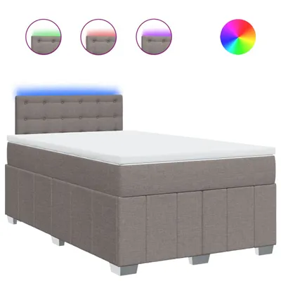 Immagine prodotto di vidaXL Letto a molle con materasso Taupe 120x190 cm in tessuto