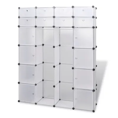 Zdjęcie produktu dla vidaXL Szafka modułowa z 18 przegrodami Biała 37x146x180,5 cm