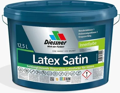 Produktbild von Diessner Latex Satin Dispersions-Latexfarbe Innenfarbe 2,5 Liter