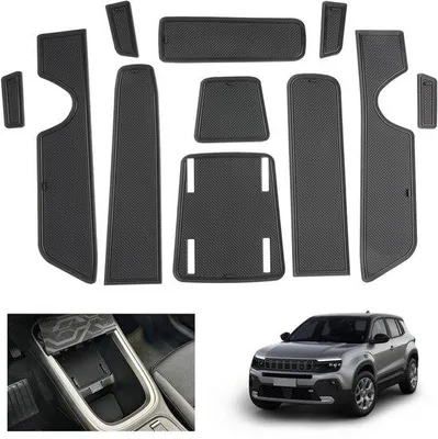 Image de Tapis antidérapants Jeep Avenger, tapis de console centrale, tapis de seuil de porte, EV, caoutchouc, noir, accessoires