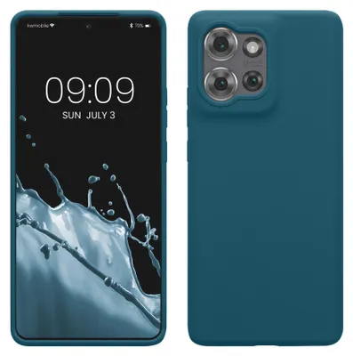Produktbild von kwmobile Handyhülle für Motorola Edge 50 Hülle - Case Silikon - Kabelloses Laden - Schutzhülle Cover in Petrol
