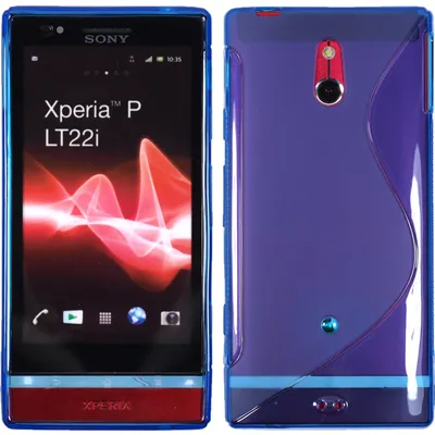 Produktbild von PhoneNatic Case kompatibel mit Sony Xperia P - blau Silikon Hülle S-Style + 2 Schutzfolien