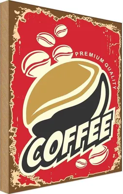 Produktbild von vianmo Holzschild 30x20 cm Kaffee Premium Quality Coffee Essen Trinken