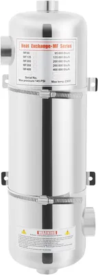 Produktbild von 13 x 48 cm, 60 kW, Wärmetauscher, Poolheizung, Edelstahl, Poolheizung, Ausrüstung für Schwimmbäder, Spas