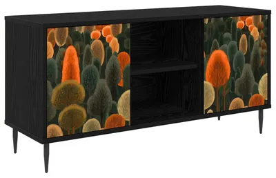 Image de Meuble TV ZAANDAM, 102 x 33 x 51 cm, finition chêne noir