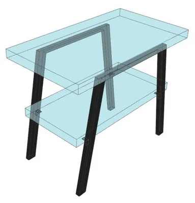 Productafbeelding van Sapho TWIGA stalen poten, 80x67 cm, mat zwart, 2 stuks