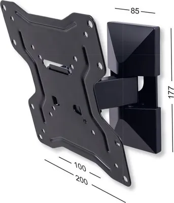Image de Support Mural Inclinable Et Orientable - 19''-43'' - 30 Kg - Vesa 200x200 - Mediafix
