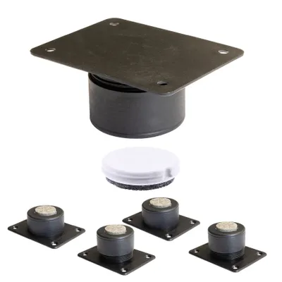 Produktbild von WAGNER Verstellfuß LOUNGE 4tlg. Set - Ø 45 x 25-35 mm, schwarz, QuickClick® Filzgleiter, Anschraubplatte 60 x 80 mm - 16907199