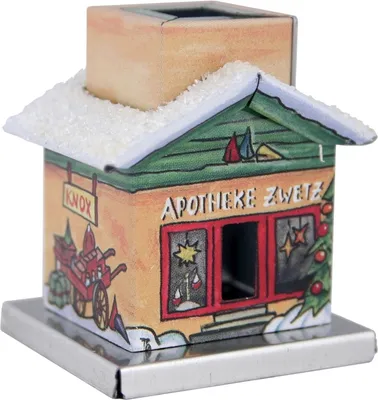 Produktbild von KNOX - Mini Räucherhaus - The Little One - Apotheke - ca. 4,5cm - für Räucherkerzen Größe S (Klein) - aus Metall