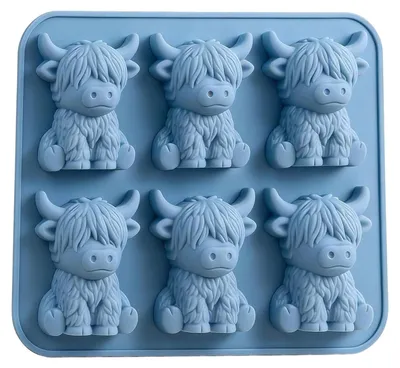 Eiswürfelform Highland Cow, Silikon, 3D, für Whisky, Cocktails, Schokolade