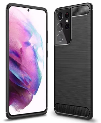 Produktbild von NALIA Design Handy Hülle für Samsung Galaxy S21 Ultra, Carbon Look Case Cover