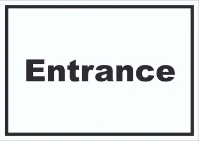 Produktbild von Entrance Schild mit Text Eingang waagerecht A5 Rückseite selbstklebend