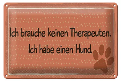 Produktbild von Blechschild Spruch 20x30 cm Brauche keinen Therapeuten Schild
