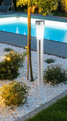 Produktbild von LED Solar Gartenlampe 90cm für Außen Garten Leuchte Lampe Standlampe Outdoor IP44 Wegeleuchte Solarlampen aus Edelstahl für Terrasse, Rasen, Garten und Wege