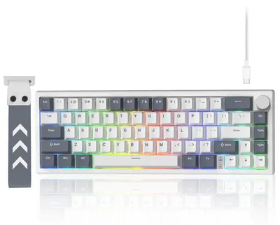 Obrázok produktu pre Mechanická klávesnica VK66 PRO, 65%, s káblom, VIA Creamy, hot-swap, RGB, biela