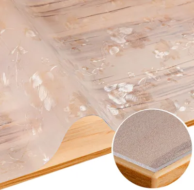 Produktbild von Tischschutz  100x800cm  Tischdecke Weiß FLOKY Rose mattiert einseitig 1,5mm Tisch Schutzfolie Geruchsneutral Robust