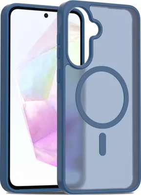 Immagine prodotto di Custodia magnetica per Samsung Galaxy A36 / A56, compatibile con MagSafe, retro traslucido opaco, resistente agli urti Blu scuro