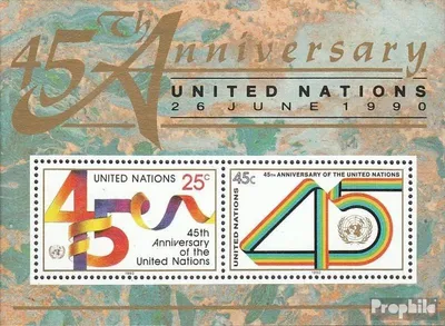 Produktbild von Briefmarken UNO - New York 1990 Mi Block11 (kompl.Ausg.) postfrisch 45 Jahre UNO
