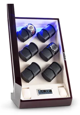 Obrázek produktu pro Klarstein Klarstein Klingenthal, pohyblivý stojan na hodinky, černý, pohyb vpravo/vlevo, 14 hodinek, LED