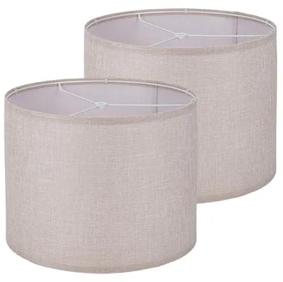 Produktbild von Lampenschirm Set von 2 - 33 cm Durchmesser - 25,5 cm hoch - Leinen - Einfache Montage - Universell einsetzbar