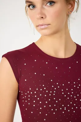 Produktbild von Kurzärmelige Crop-Bluse, Burgundy, S