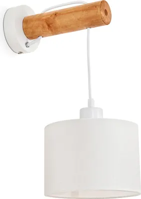 Produktbild von Casape »Casape« Wandlampe aus Metall/Holz/Textil in Weiß/Natur