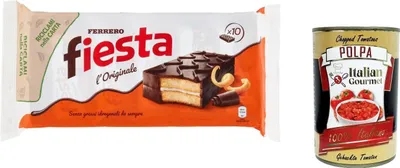 Produktbild von 6x Ferrero Fiesta kekse Kuchen riegel schokolade Kakao und Orangengeschmack, 360g + Italian Gourmet Polpa 400g
