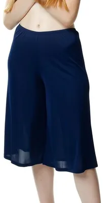 Produktbild von Mewa Lingerie Damen Hosenunterrock Viskose - Unterziehhose Weites Bein, Antistatisch & Glatt, Größe 36, Marineblau
