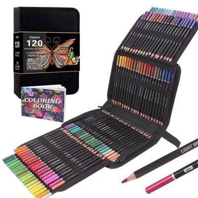 Produktbild von Buntstifte Set 120 Farben für Erwachsene und Künstler, zum Zeichnen, Skizzieren, Schattieren, Ausmalen, mit nummerierten und farbcodierten Stiften, inkl. Schutzhülle