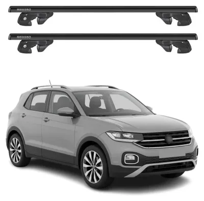 Produktbild von Dachträger Grundtäger für VW T-Cross 2019-2026 Aluminium 90kg Schwarz 2tlg, KI-generiertes Bild