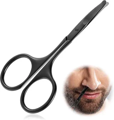 Immagine prodotto di Piccolo coltello a forbice nero ricurvo con punta arrotondata - Multifunzionale, 3,75 pollici, nero