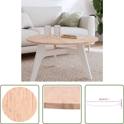 Produktbild von The Living Store Tischplatte Ø80x1,5 cm Rund Massivholz Buche