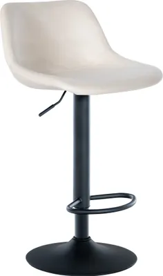 Produktbild von CLP Barhocker Loft mit Rückenlehne und 360 drehbar creme Material Samt
