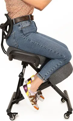 Produktbild von Ergonomická židle na klečení O'KNEEL LINEN s šedým potahem