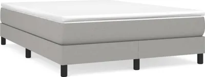 Zdjęcie produktu dla Łóżko Kontynentalne, Jasnoszare, Obite Tkaniną, 140X190 Cm Lumarko!
