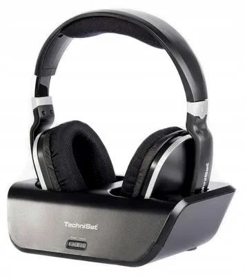 TechniSat Stereoman 2 Funkkopfhörer mit Ladestation, 2,4 GHz, Schwarz