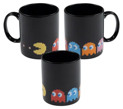 Produktbild von Pac-Man Tasse - Kaffeetasse Becher Kaffeebecher aus Keramik Schwarz 320 ml