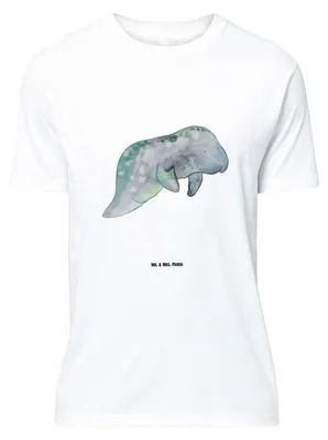 Produktbild von Mr. & Mrs. Panda Größe L T-Shirt Seekuh Chillen - Weiß - Geschenk, Zucker, mit Spruch, Abnehmen, Diät, Süßigkeiten, Meer, Shirt, Essen, Tshirt