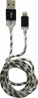 Produktbild von LC-Power LC-C-USB-Lightning-1M-8 (MFI) USB A zu Lightning Kabel, schwarz/silber,