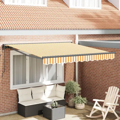 Image de vidaXL Cadre de store jaune et blanc 300 x 250 cm