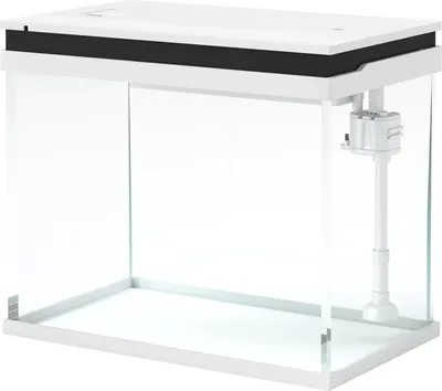 Obrázek produktu pro Akvárium, skleněné akvárium 41 litrů s filtračním systémem, LED osvětlení, vodní čerpadlo, kompaktní akvárium pro různé druhy ryb, bílé