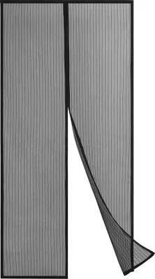 Image de Moustiquaire de 210 x 100 cm, noire, pour porte