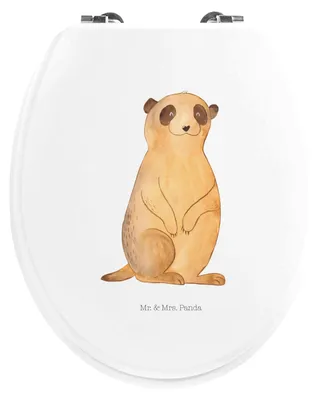Produktbild von Mr. & Mrs. Panda Toilettendeckel Erdmännchen - Weiß - Geschenk, Spruch, Klobrille, Traveling, Weltreise, WC Brille, Klodeckel, Reisen, Afrika, Klo-Deckel, Sitz
