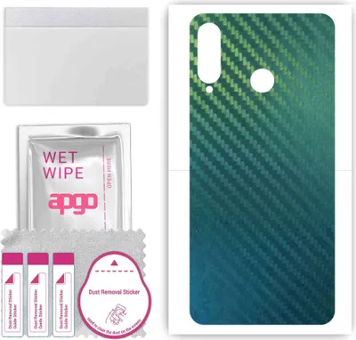 Produktbild von apgo Rückseite Schutzfolie, Skin, kompatibel mit Huawei nova 4e, Hinten Displayschutzfolie aus Vinylfolie, kratzfest, einfache Montage - Kohlenstoff-Chamäleon CAKA1
