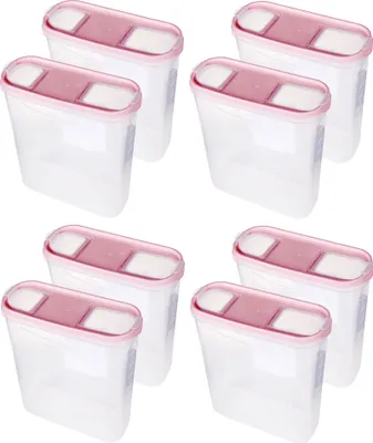 Produktbild von Vorratsdosen mit Deckel 4,5 Liter ( 8er Pack / Altrose ), Luftdicht Schüttdose BPA frei, Vorratsbehälter Set - Frischhaltedosen Klappdeckel