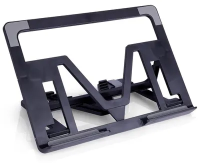 Image de Support pour tablette - Support réglable - Plastique - 25 x 18 x 2 cm - Noir