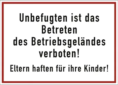 Produktbild von Dreifke® Schild Unbefugten ist das Betreten des Betriebsgeländes ..., Alu, 35...